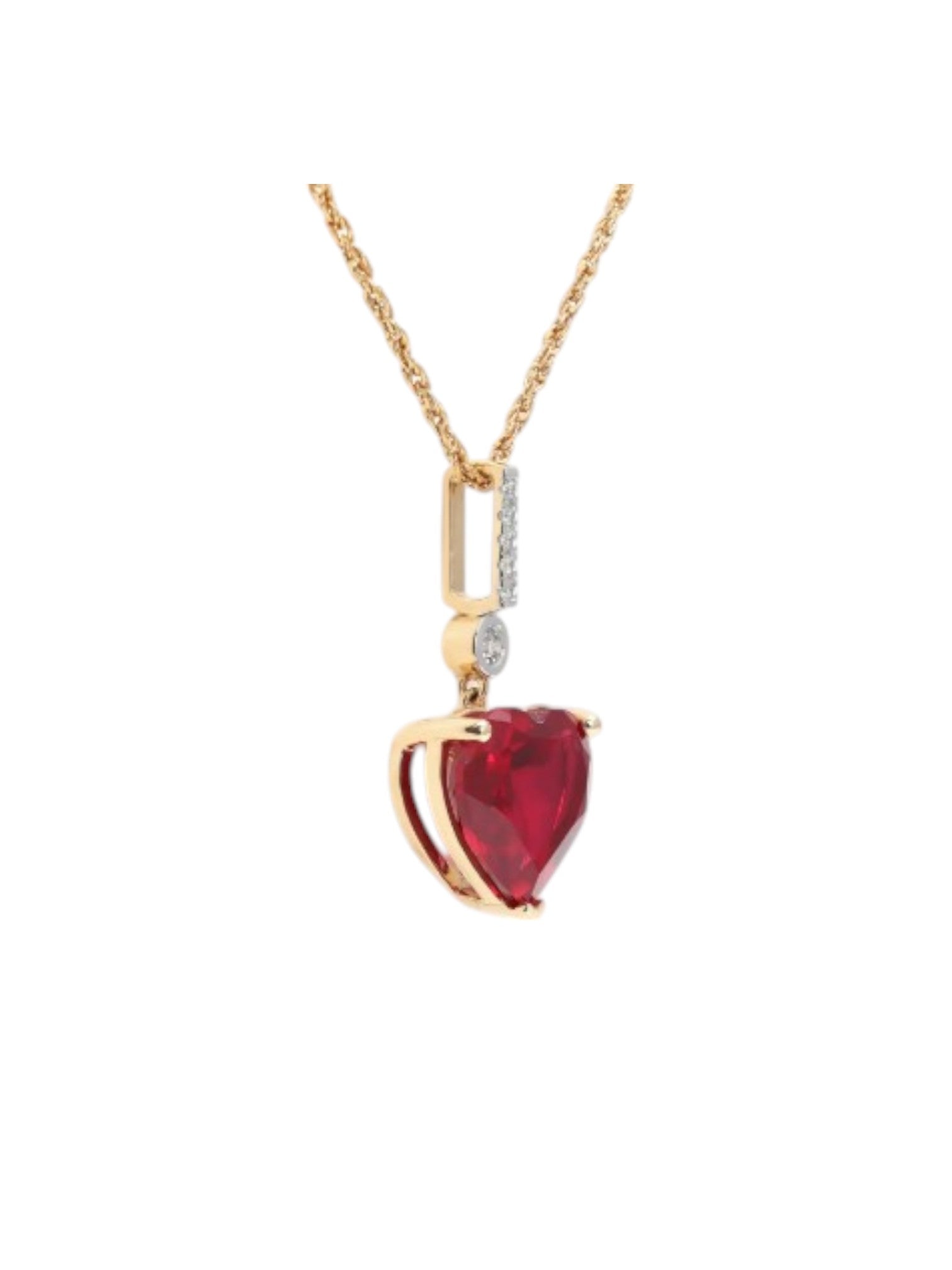 Trendy Heart Shape 925 Sterling Silver CZ Stone Gold Plated Pendant With Chain For Women By Kesardeep